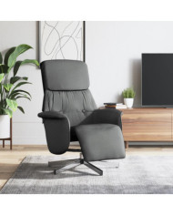 Fauteuil inclinable avec repose-pieds gris foncé tissu | Mobilier & Déco