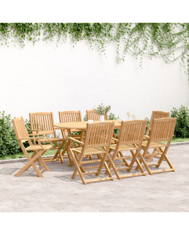 Ensemble à manger de jardin 9 pcs bois d'acacia solide | Mobilier & Déco