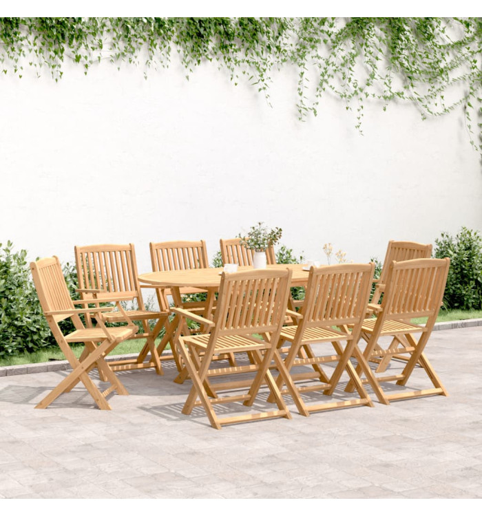 Ensemble à manger de jardin 9 pcs bois d'acacia solide | Mobilier & Déco