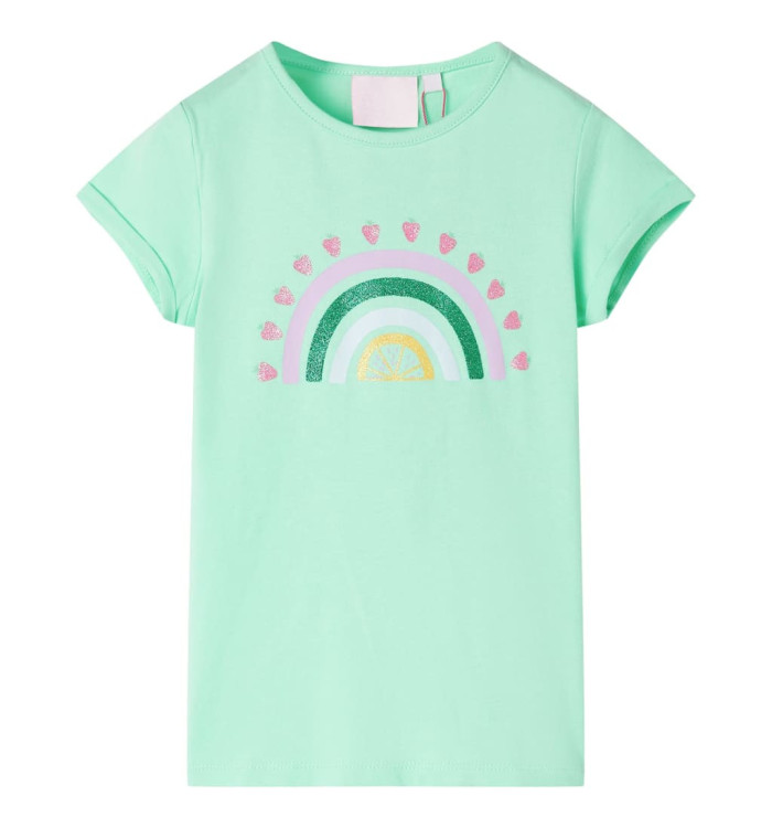 T-shirt pour enfants vert vif 140 | Mobilier & Déco