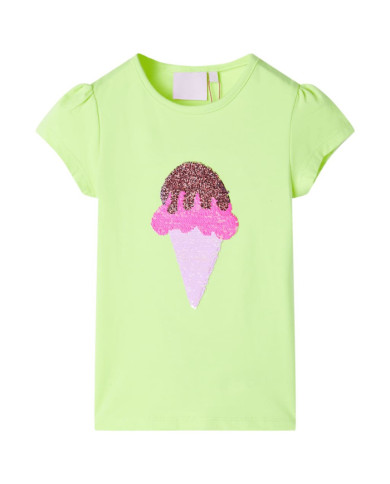 T-shirt enfants jaune néon 104 | Mobilier & Déco