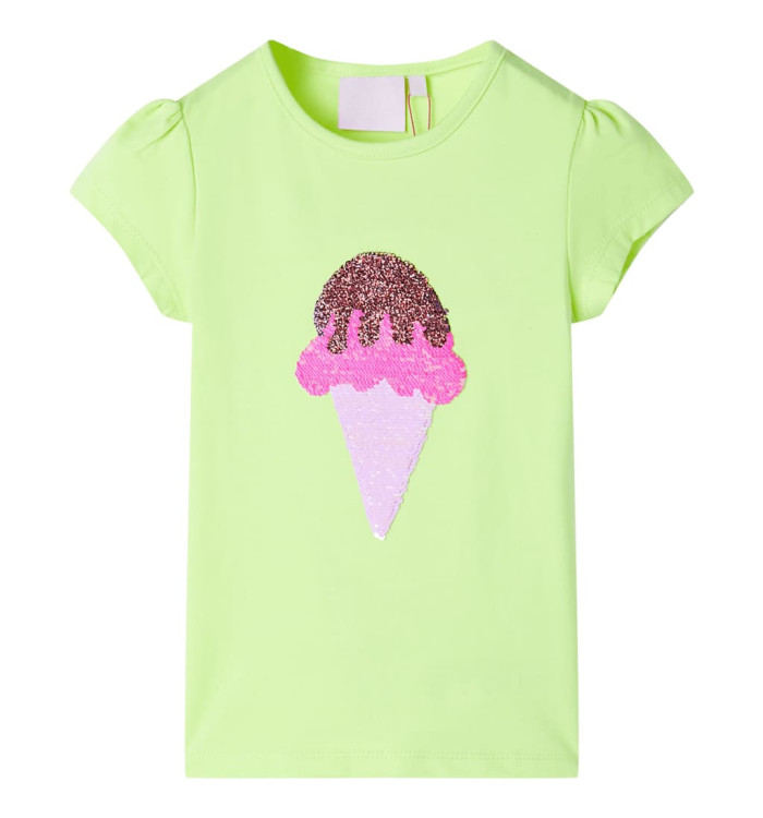 T-shirt enfants jaune néon 104 | Mobilier & Déco