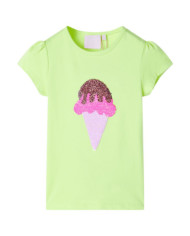 T-shirt enfants jaune néon 104 | Mobilier & Déco