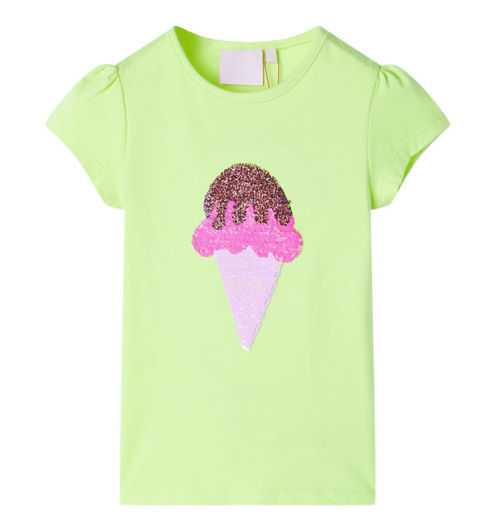 T-shirt enfants jaune néon 128 | Mobilier & Déco