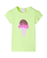 T-shirt enfants jaune néon 128 | Mobilier & Déco