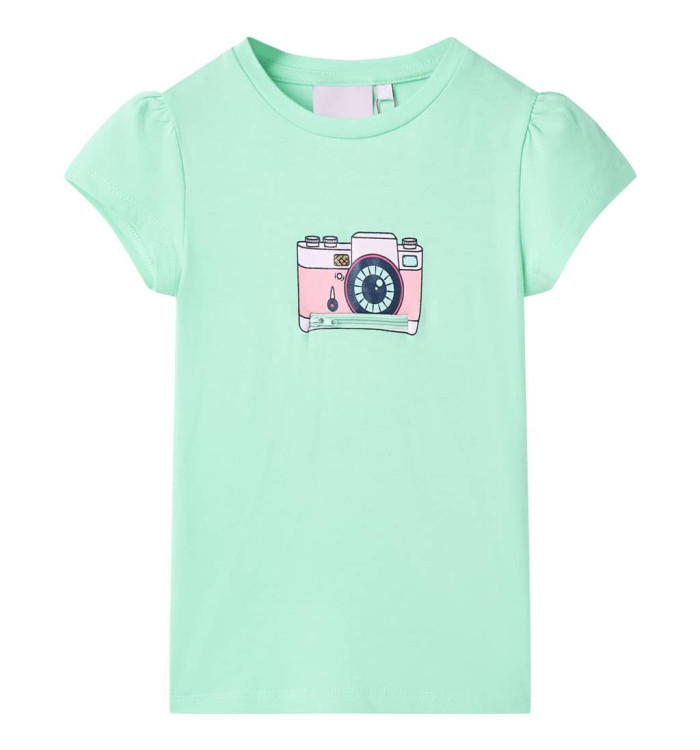 T-shirt pour enfants vert vif 128 | Mobilier & Déco