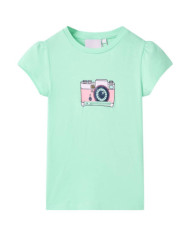 T-shirt pour enfants vert vif 128 | Mobilier & Déco