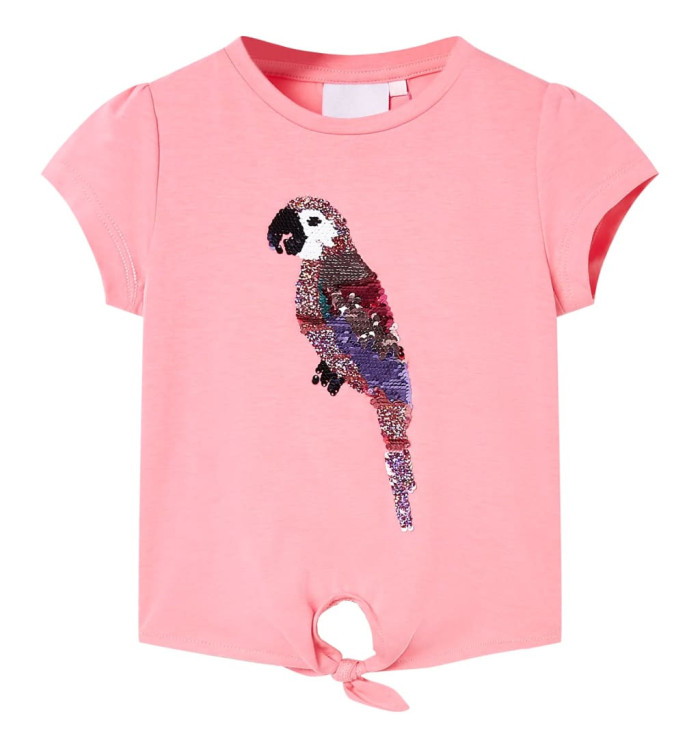 T-shirt pour enfants rose fluo 128 | Mobilier & Déco