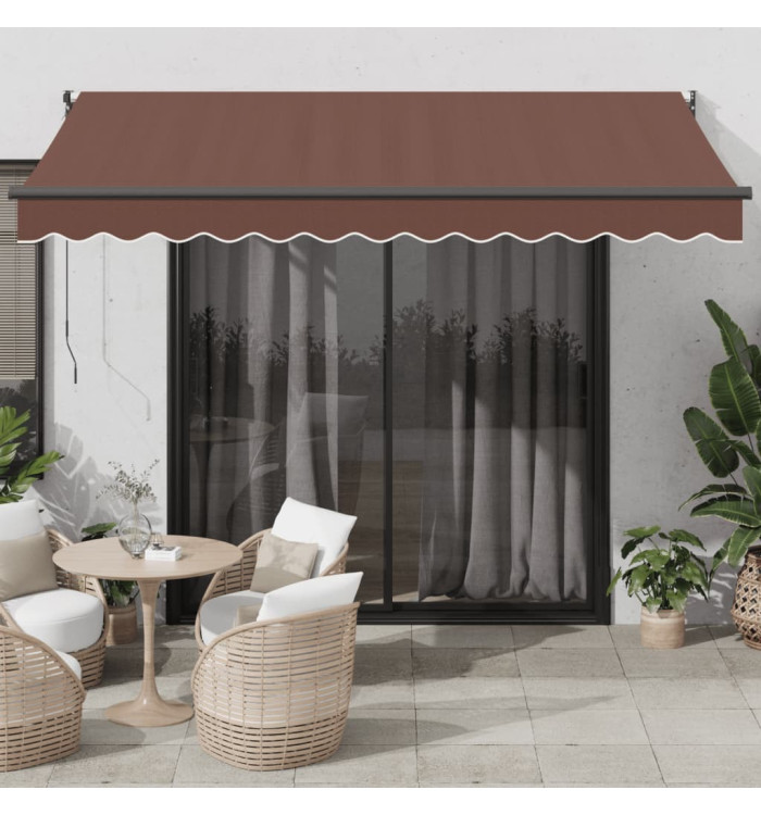 Auvent manuel rétractable marron 350x250 cm | Mobilier & Déco