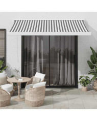 Auvent rétractable anthracite/blanc 3x2,5 m tissu et aluminium | Mobilier & Déco