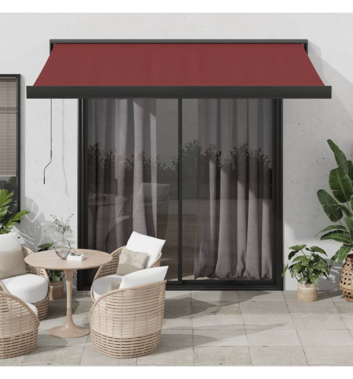 Auvent manuel rétractable bordeaux 350x250 cm | Mobilier & Déco
