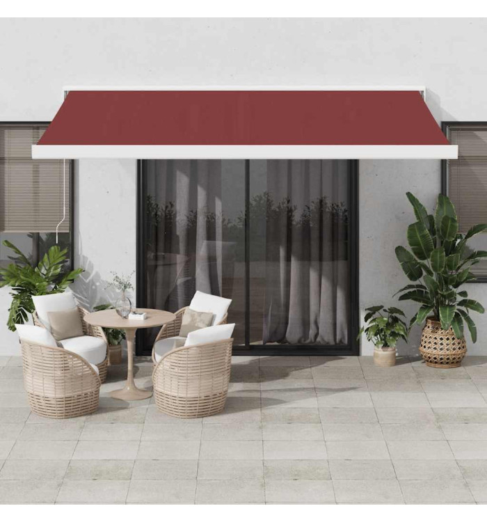 Auvent rétractable automatique bordeaux 400x300 cm | Mobilier & Déco