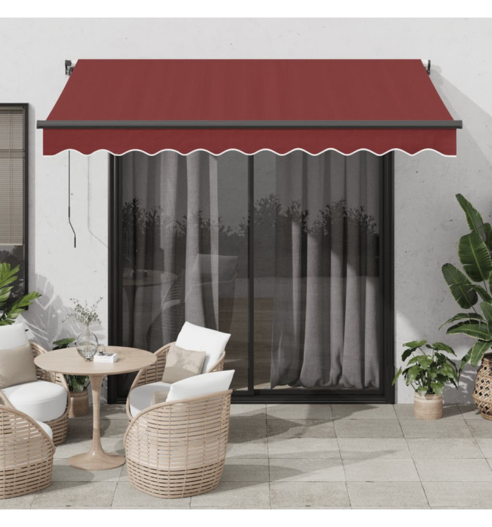 Auvent rétractable automatique avec LED bordeaux 300x250 cm | Mobilier & Déco