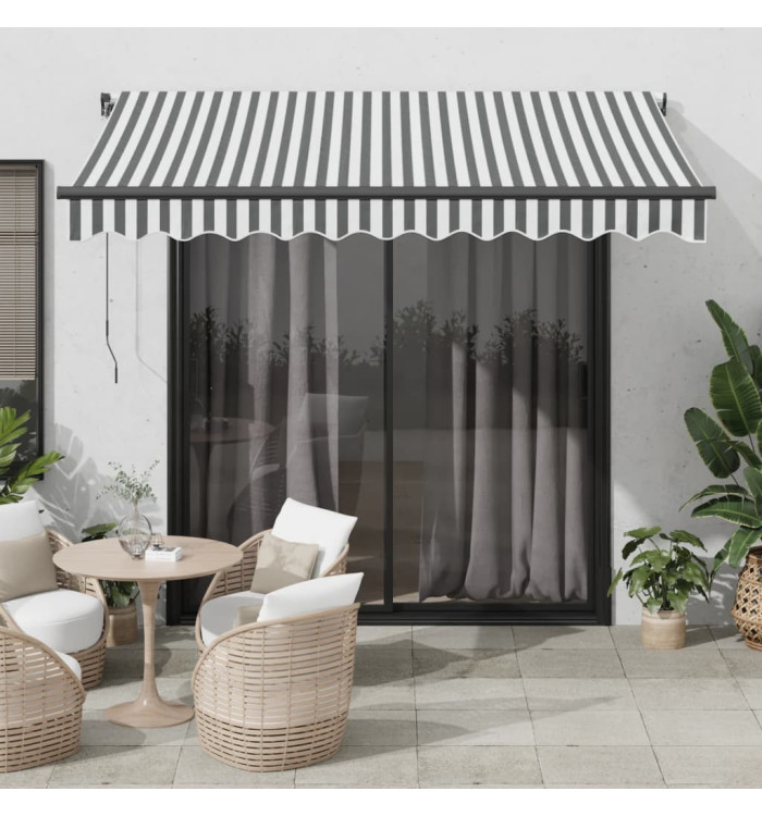 Auvent rétractable automatique anthracite et blanc 300x250 cm | Mobilier & Déco