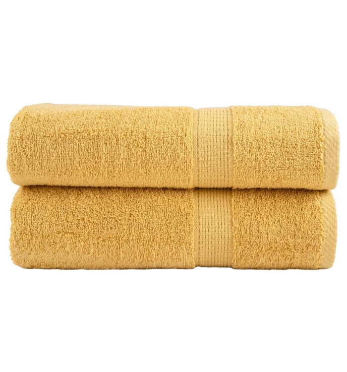 Serviettes de douche de qualité supérieure SOLUND 2 pcs doré | Mobilier & Déco