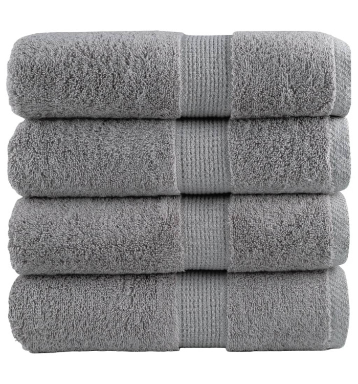 Serviettes d'invité de qualité supérieure SOLUND 4 pcs gris | Mobilier & Déco