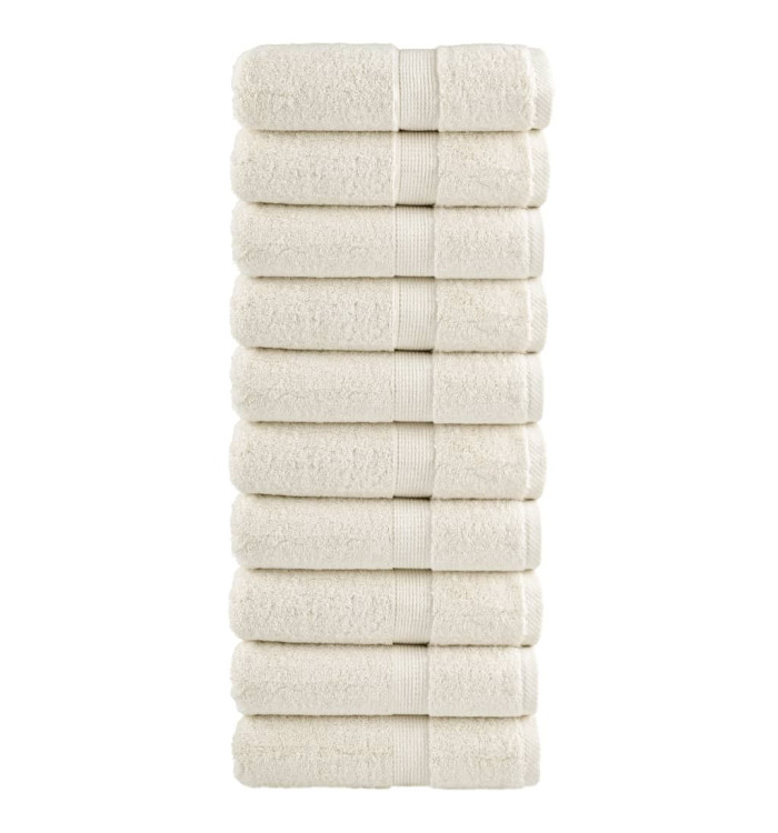 Serviettes d'invité de qualité supérieure SOLUND 10 pcs crème | Mobilier & Déco