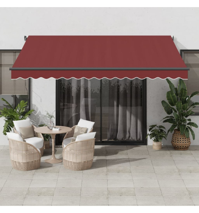 Auvent rétractable automatique bordeaux 400x350 cm | Mobilier & Déco