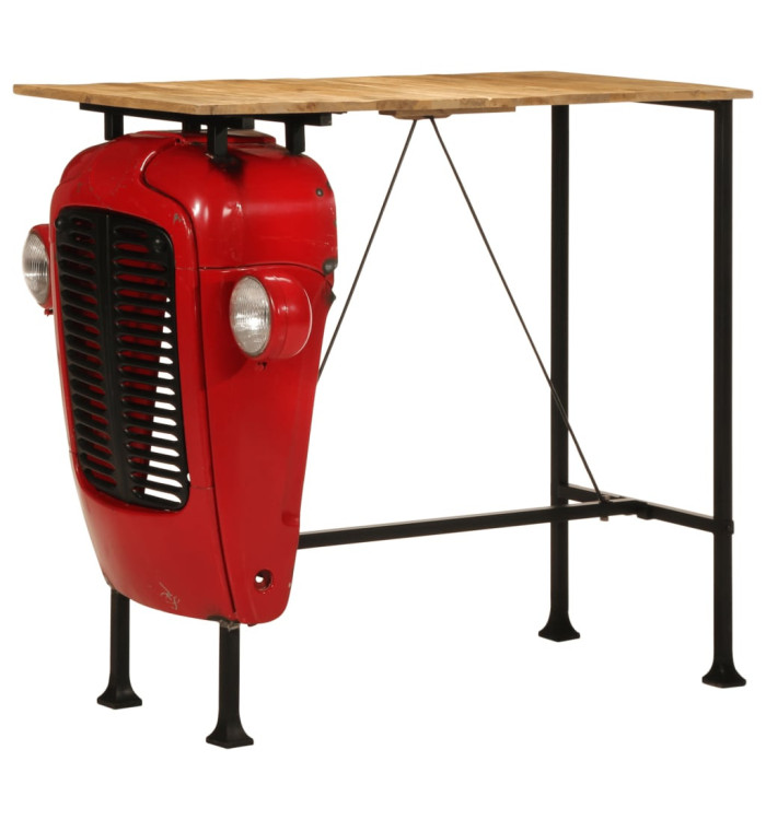Table de bar forme de tracteur bois de manguier massif | Mobilier & Déco