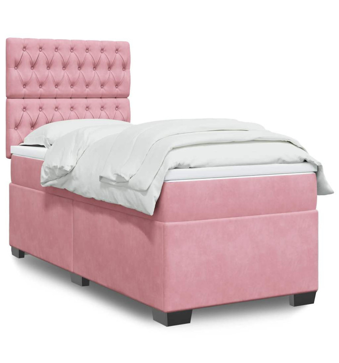 Sommier à lattes de lit et matelas Rose 80x200 cm Velours | Mobilier & Déco