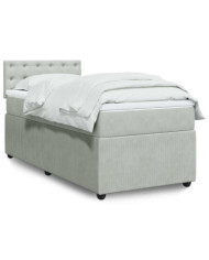 Sommier à lattes de lit et matelas Gris clair 80x200 cm Velours | Mobilier & Déco