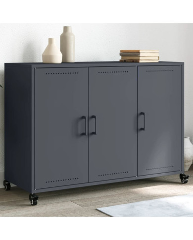 Buffet anthracite 100,5x39x72 cm acier | Mobilier & Déco