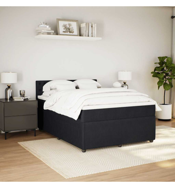 Sommier à lattes de lit avec matelas Noir 140x200 cm Velours | Mobilier & Déco