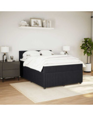 Sommier à lattes de lit avec matelas Noir 140x200 cm Velours | Mobilier & Déco