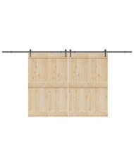 Kit de quincaillerie de porte coulissante 427 cm acier noir | Mobilier & Déco