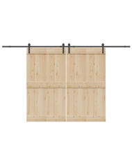 Kit de quincaillerie de porte coulissante 366 cm acier noir | Mobilier & Déco