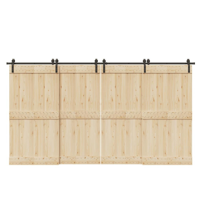 Kit de quincaillerie de porte coulissante 400 cm acier noir | Mobilier & Déco