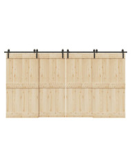 Kit de quincaillerie de porte coulissante 400 cm acier noir | Mobilier & Déco