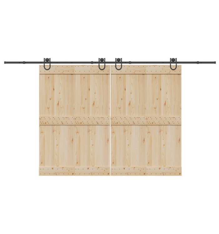 Kit de quincaillerie de porte coulissante 400 cm acier noir | Mobilier & Déco