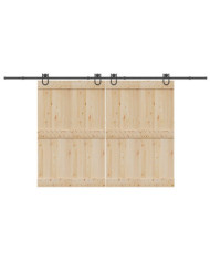 Kit de quincaillerie de porte coulissante 400 cm acier noir | Mobilier & Déco