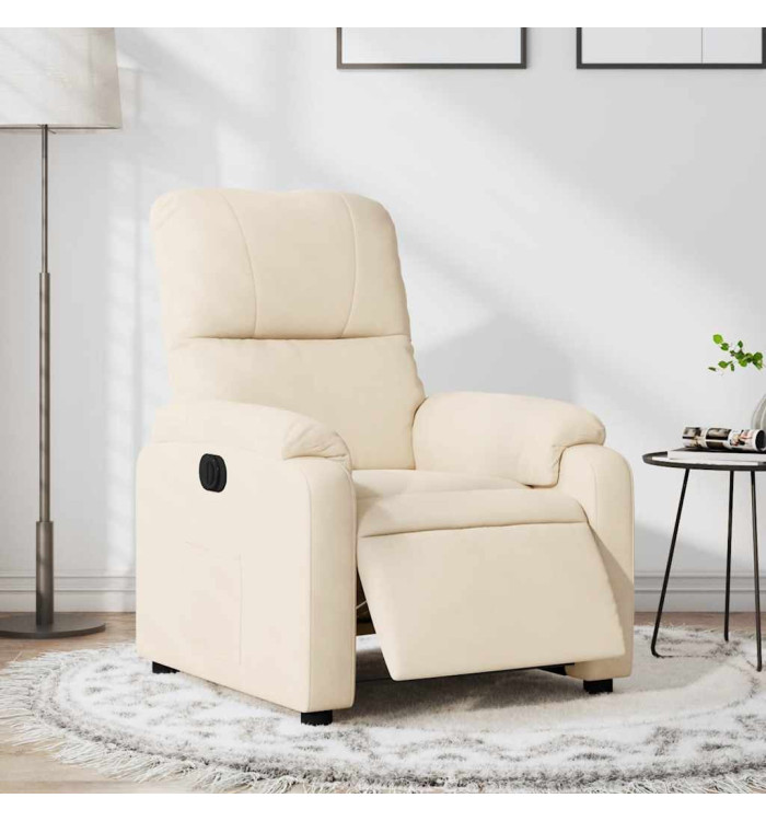 Fauteuil inclinable électrique beige tissu microfibre | Mobilier & Déco