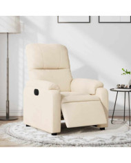Fauteuil inclinable électrique beige tissu microfibre | Mobilier & Déco