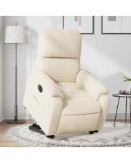 Fauteuil inclinable électrique beige tissu microfibre | Mobilier & Déco