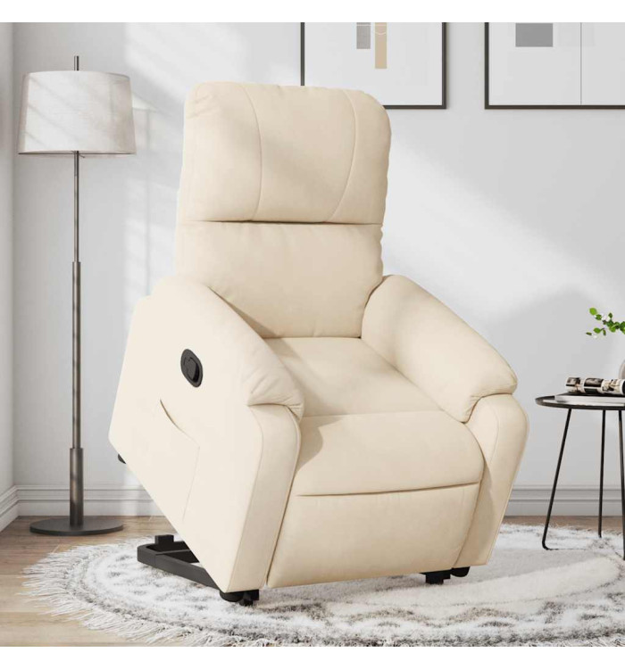 Fauteuil inclinable beige tissu microfibre | Mobilier & Déco