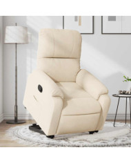 Fauteuil inclinable beige tissu microfibre | Mobilier & Déco