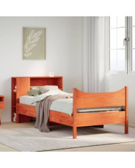 Cadre de lit sans matelas cire marron 100x200cm bois pin massif | Mobilier & Déco