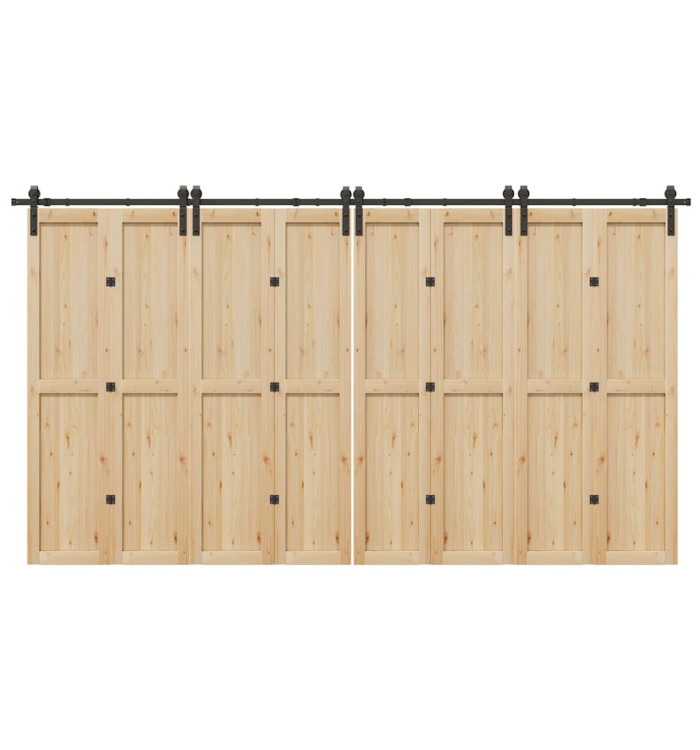 Kit de quincaillerie de porte coulissante 400 cm acier noir | Mobilier & Déco