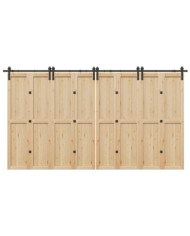 Kit de quincaillerie de porte coulissante 400 cm acier noir | Mobilier & Déco