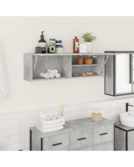 Armoire murale de bain gris béton 100x25x30cm bois d'ingénierie | Mobilier & Déco