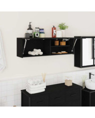 Armoire murale de bain noir 100x25x30 cm bois d'ingénierie | Mobilier & Déco