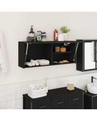 Armoire murale de bain noir 100x25x40 cm bois d'ingénierie | Mobilier & Déco