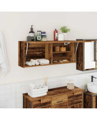 Armoire murale de bain vieux bois 100x25x40cm bois d'ingénierie | Mobilier & Déco