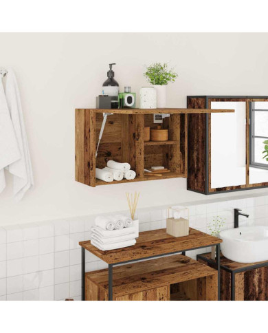 Armoire murale de bain vieux bois 60x25x40 cm bois d'ingénierie | Mobilier & Déco