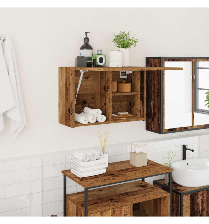 Armoire murale de bain vieux bois 60x25x40 cm bois d'ingénierie | Mobilier & Déco