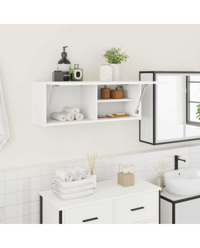 Armoire murale de bain blanc 80x25x30 cm bois d'ingénierie | Mobilier & Déco