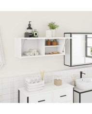 Armoire murale de bain blanc 80x25x30 cm bois d'ingénierie | Mobilier & Déco
